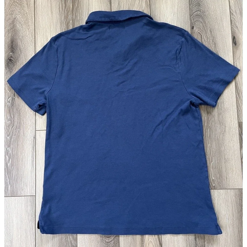 Banana Republic Polo Shirt Blue 100% Cotton 2-Button Pullover Men’s Size Medium
